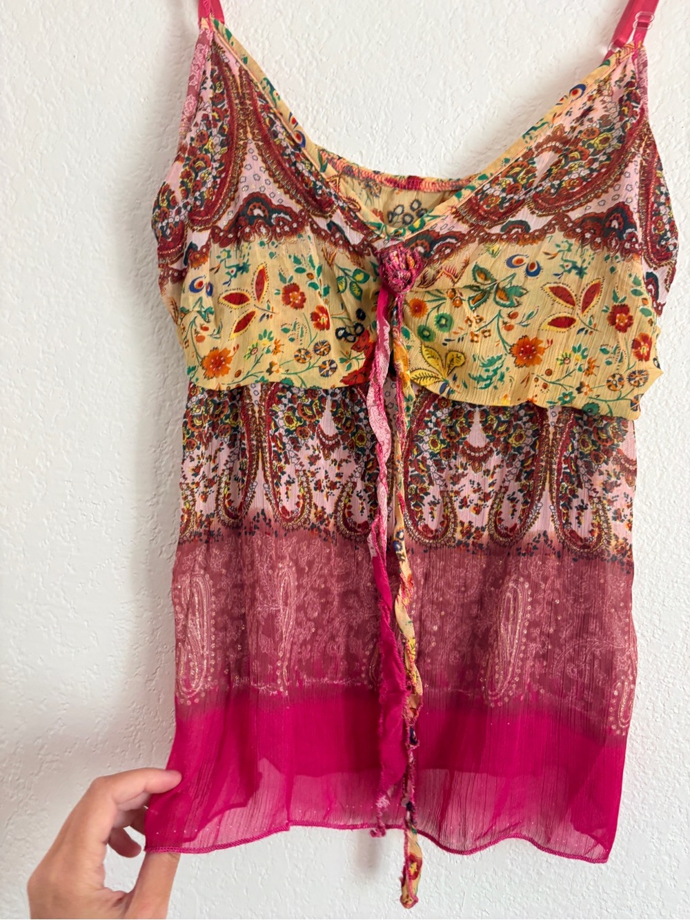 Vintage Y2K Boho Festival Paisley Tank Top - Picture 8 of 12